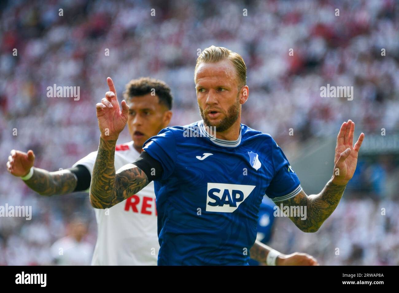 RheinEnergieStadion Köln Deutschland, 16.9,2023, Fußball: Bundesligasaison 2023/24 Spieltag 4, 1.FC Köln (KOE) vs TSG 1899 Hoffenheim (TSG) — Kevin Vogt (TSG) Stockfoto