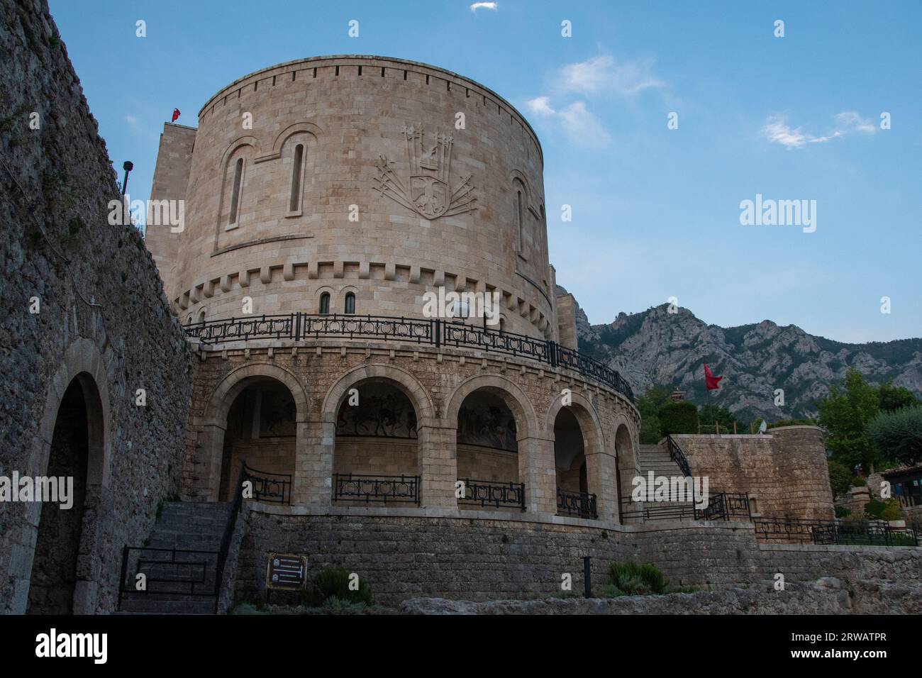 Kruje, die Bastion von Skanderberg Heldin, Albanien Stockfoto