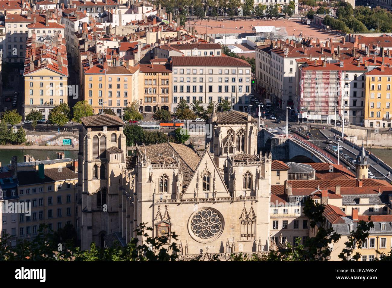 Kathedrale Saint-Jean-Baptiste von Fourviere in Lyon, Rhonealpen, Frankreich. Stockfoto