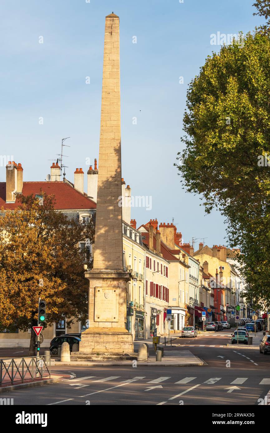 Der Obelisk in Chalon-sur-Saone, Saone-et-Loire, Frankreich. Stockfoto