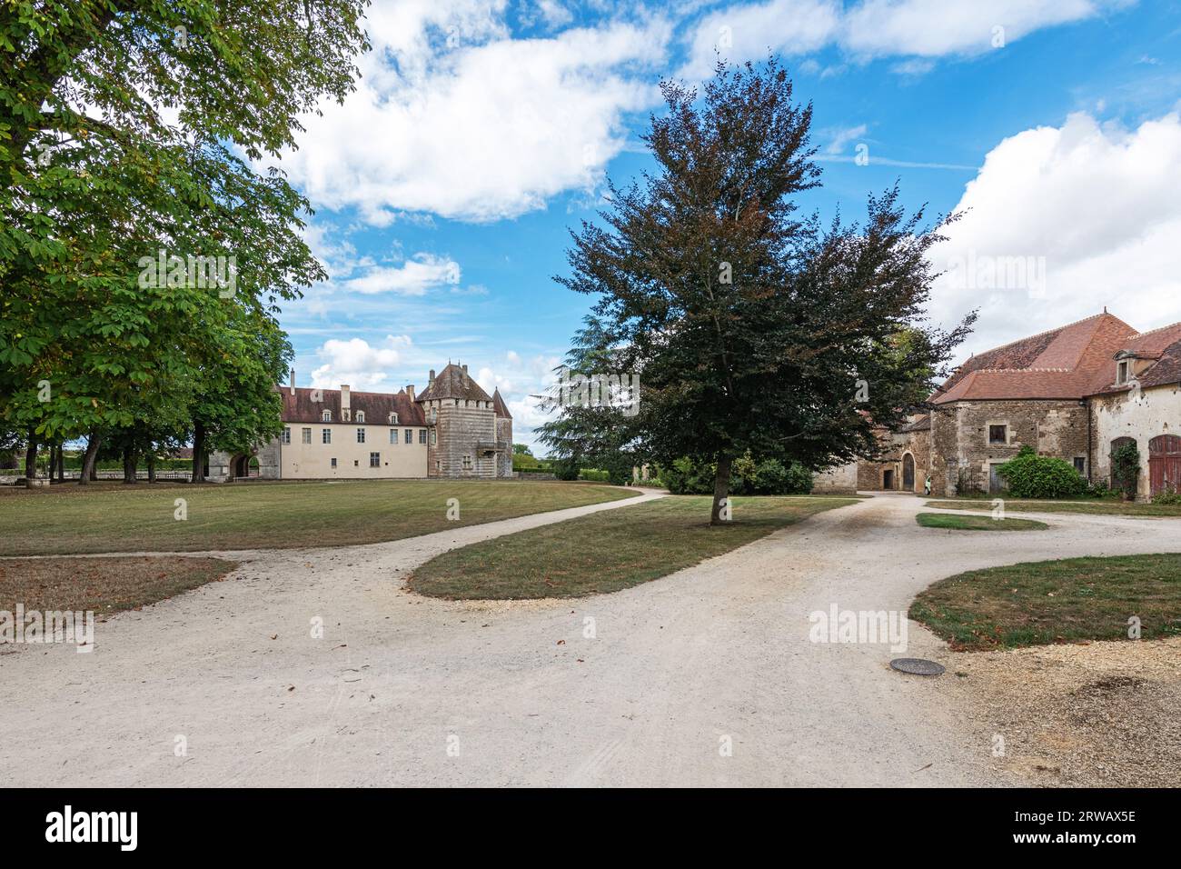 Auf dem Gelände von Chateaux Epoisses im Depot Cote-d'Or von Burgund, Frankreich. Stockfoto