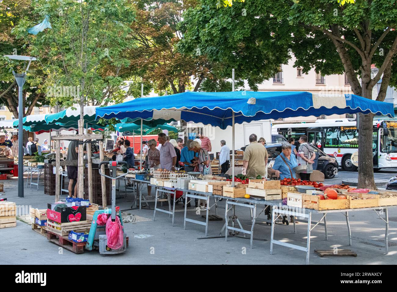 St. Antoine Market am Quai des Celestins in Lyon, Frankreich. Stockfoto