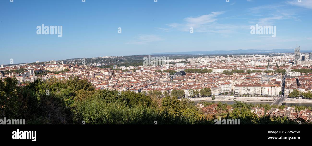Panoramablick auf Lyon mit Blick in Richtung Nordosten, London. Stockfoto