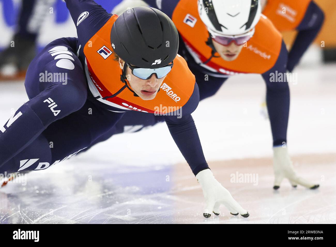 HEERENVEEN - Jens van 't Wout während des Trainings der National Short Track Training Selection im Daikin Experience Center Thialf, vor der Präsentation der Fahrer der TeamNL Short Track Season 2023-2024. ANP VINCENT JANNINK Stockfoto