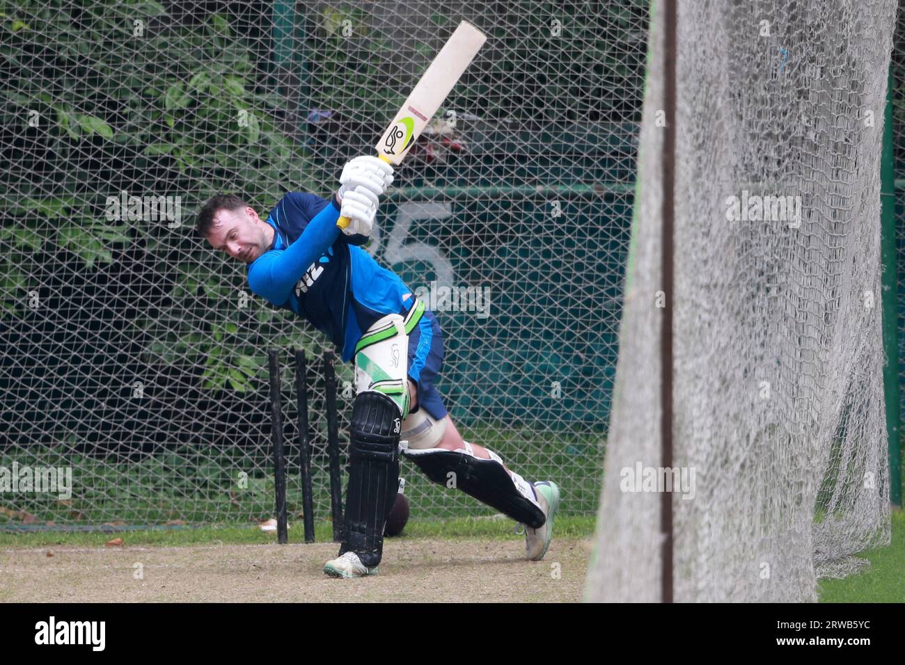 Das New Zealand Team nimmt am 18. September 2023 am Sher-e-Bangla National Cricket Stadium in Mirpur, Dhaka, Bangladesch, Teil. Stockfoto