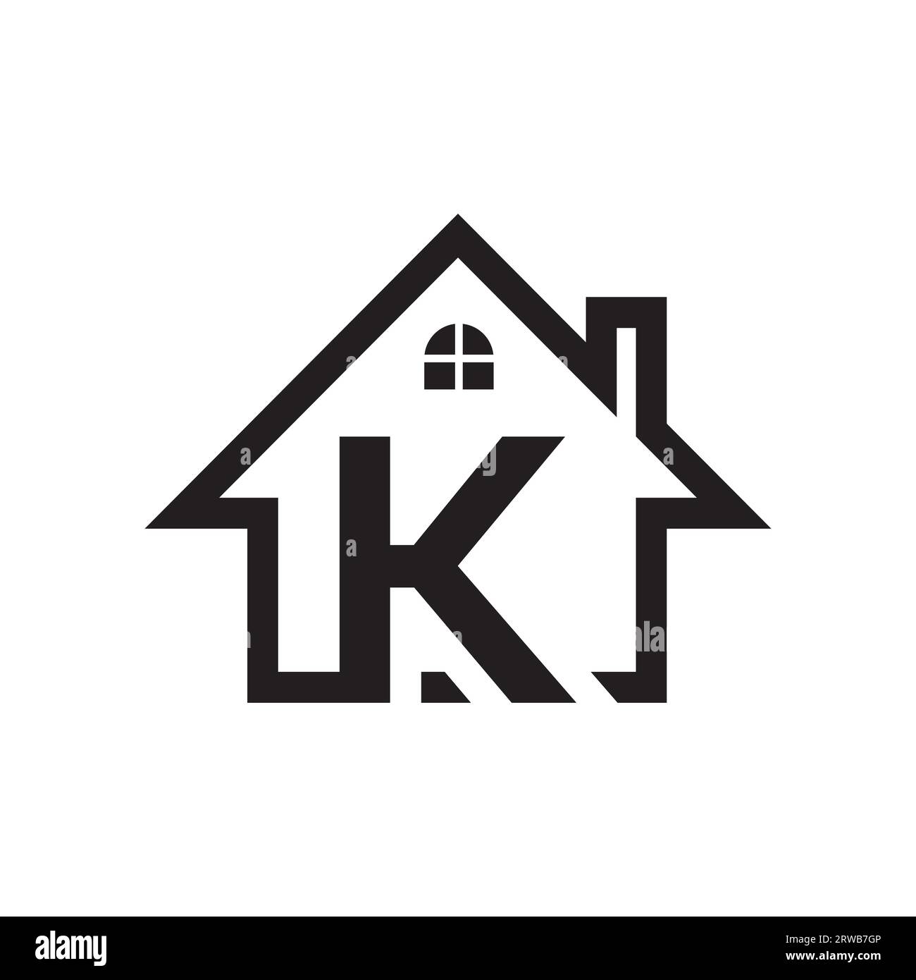 K Logo für Immobilien. Logo-Design des Immobilienunternehmens. Logo-Vektor für Bau- und Immobilienunternehmen Stock Vektor