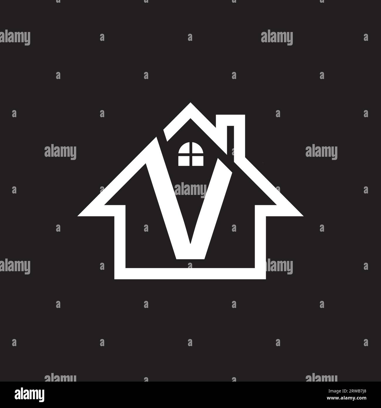 V Logo-Design für Immobilien. Logo-Design des Immobilienunternehmens. Logo-Vektor für Bau- und Immobilienunternehmen Stock Vektor