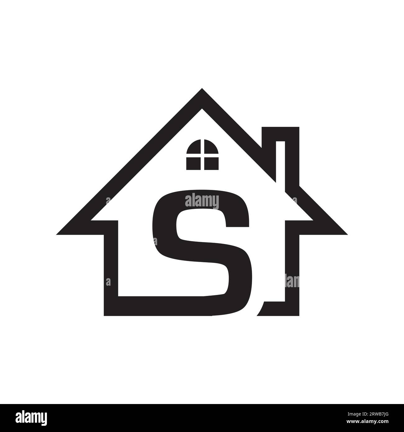 S Immobilienlogo-Design. Logo-Design des Immobilienunternehmens. Logo-Vektor für Bau- und Immobilienunternehmen Stock Vektor