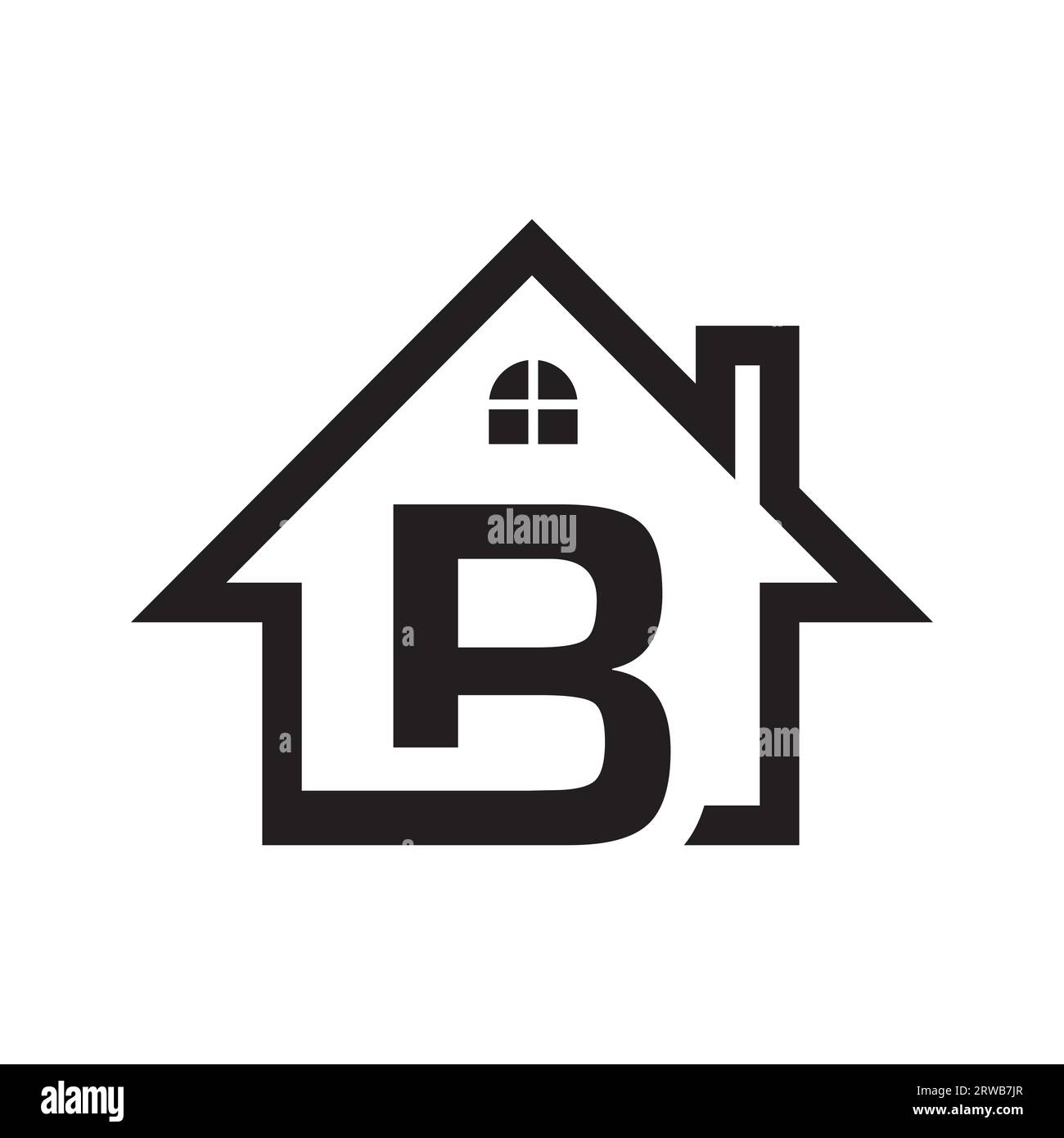B Logo für Immobilien. Logo-Design des Immobilienunternehmens. Logo-Vektor für Bau- und Immobilienunternehmen Stock Vektor