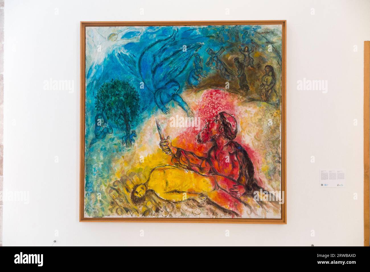 Marc Chagalls Gemälde „Le Sacrifice d' Isaac“ / „The Sacrifice of Isaac“ im Musée National Marc Chagall. Schön. Frankreich. (135) Stockfoto