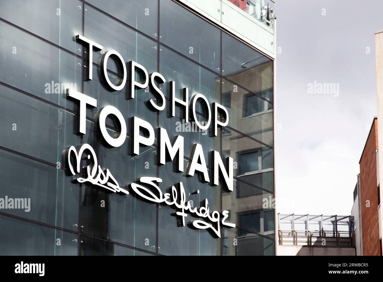 Topshop, Topman, Miss Selfridge Schild Exeter City Stockfoto