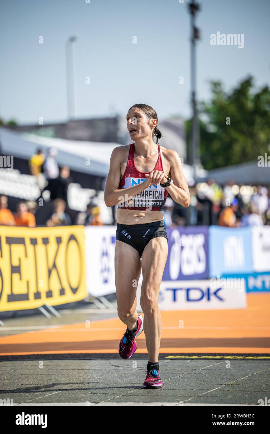 Karen Ehrenreich nahm am Marathon der Leichtathletik-Weltmeisterschaften in Budapest 2023 Teil. Stockfoto