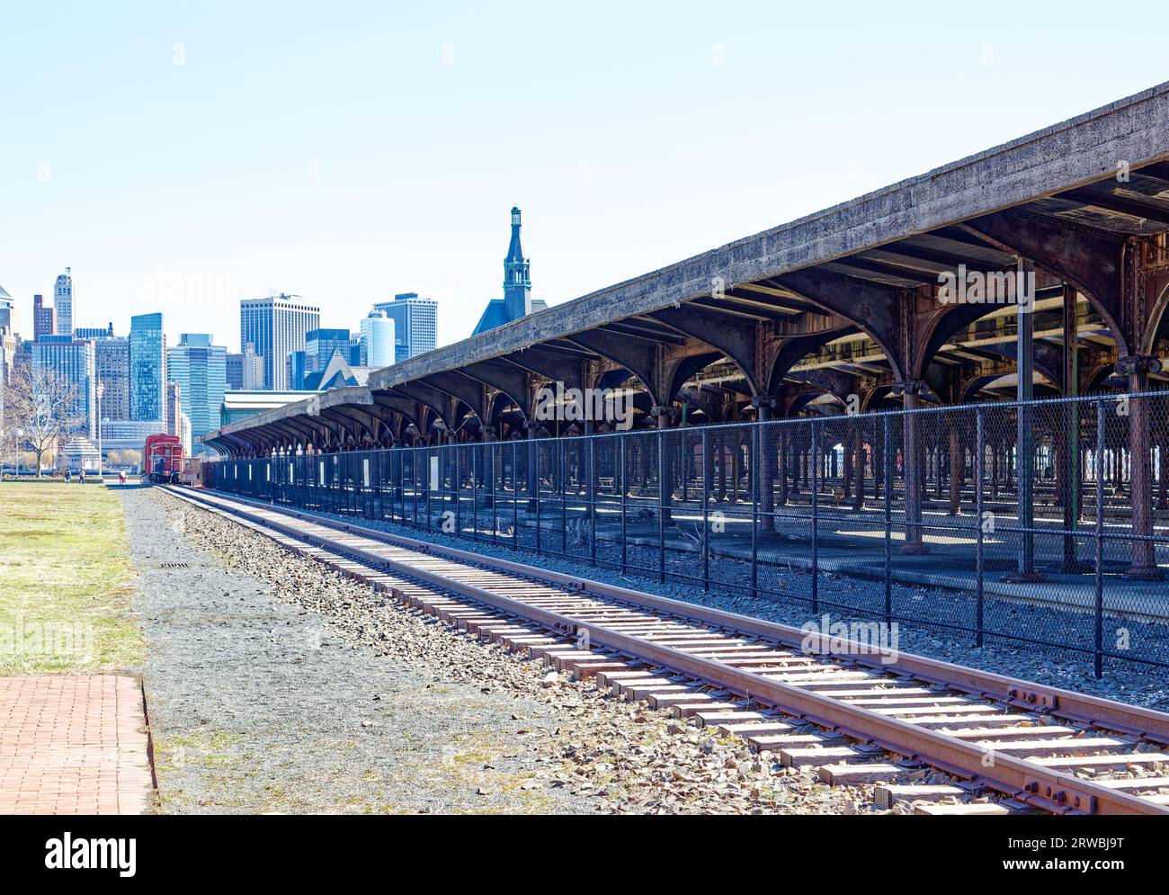 Central Railroad of New Jersey Terminal: Bahnhofsgebäude, einst über 20 Gleise und 350 Züge täglich. Entworfen von Abraham Lincoln Bush und gebaut 1913. Stockfoto