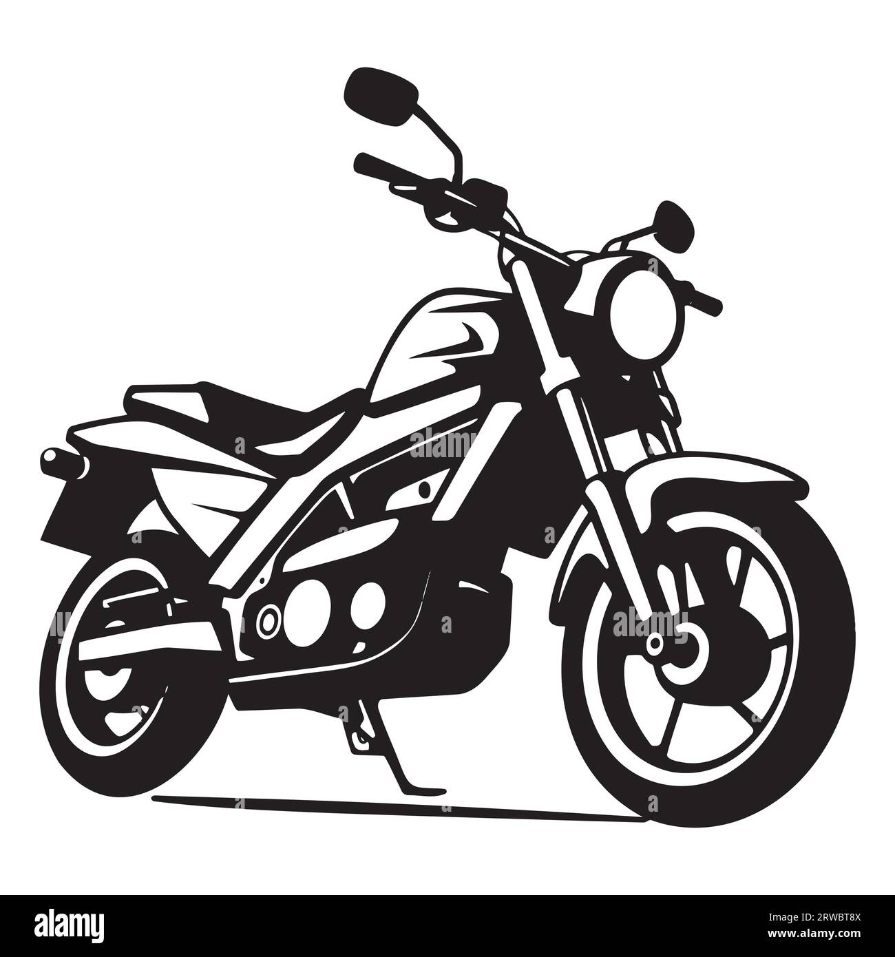 Motorradsymbol oder -Schild. Vektorschwarze Silhouette eines Motorrads. Stock Vektor