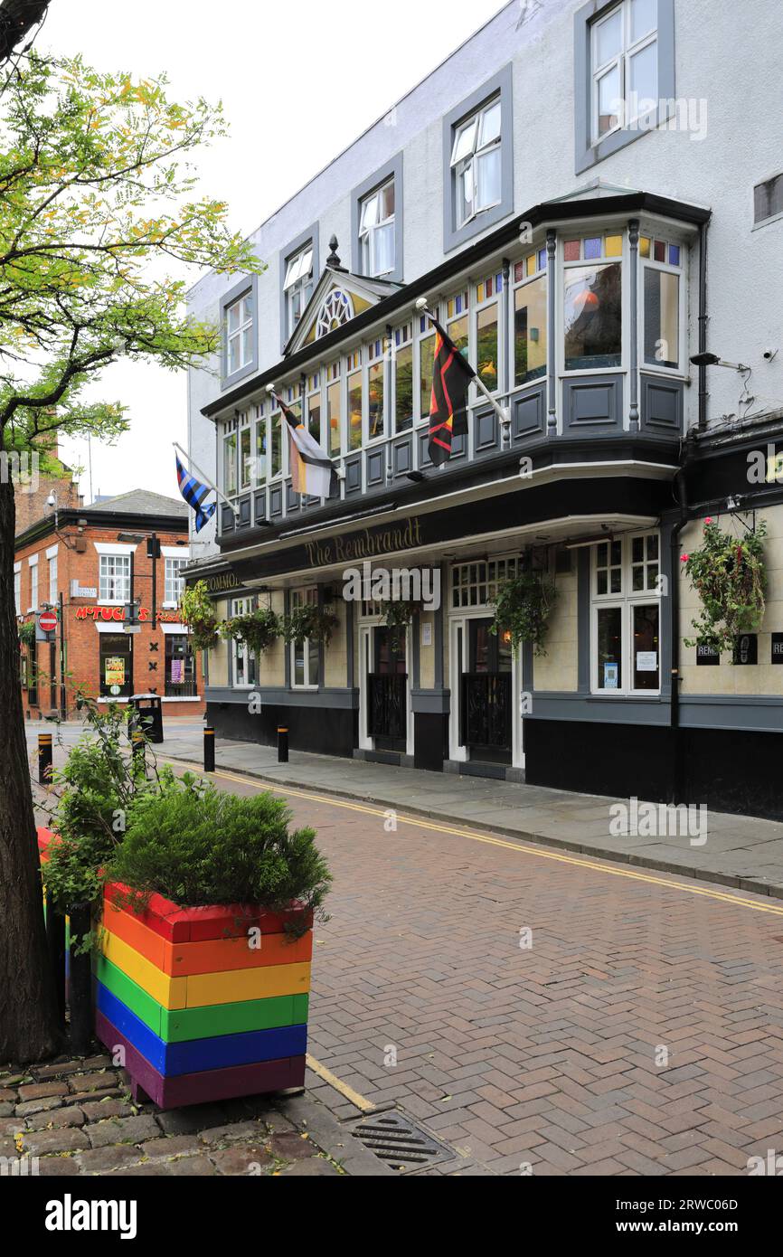 Rembrandt Pub, Schwulendorf Manchester, Canal Street, Manchester City, England, UK Stockfoto