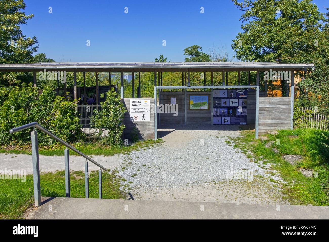Aquascope Virelles, Öko-Tourismuszentrum im Naturschutzgebiet des künstlichen Virelles-Sees in der Nähe von Chimay, Hennegau, Wallonien, Belgien Stockfoto
