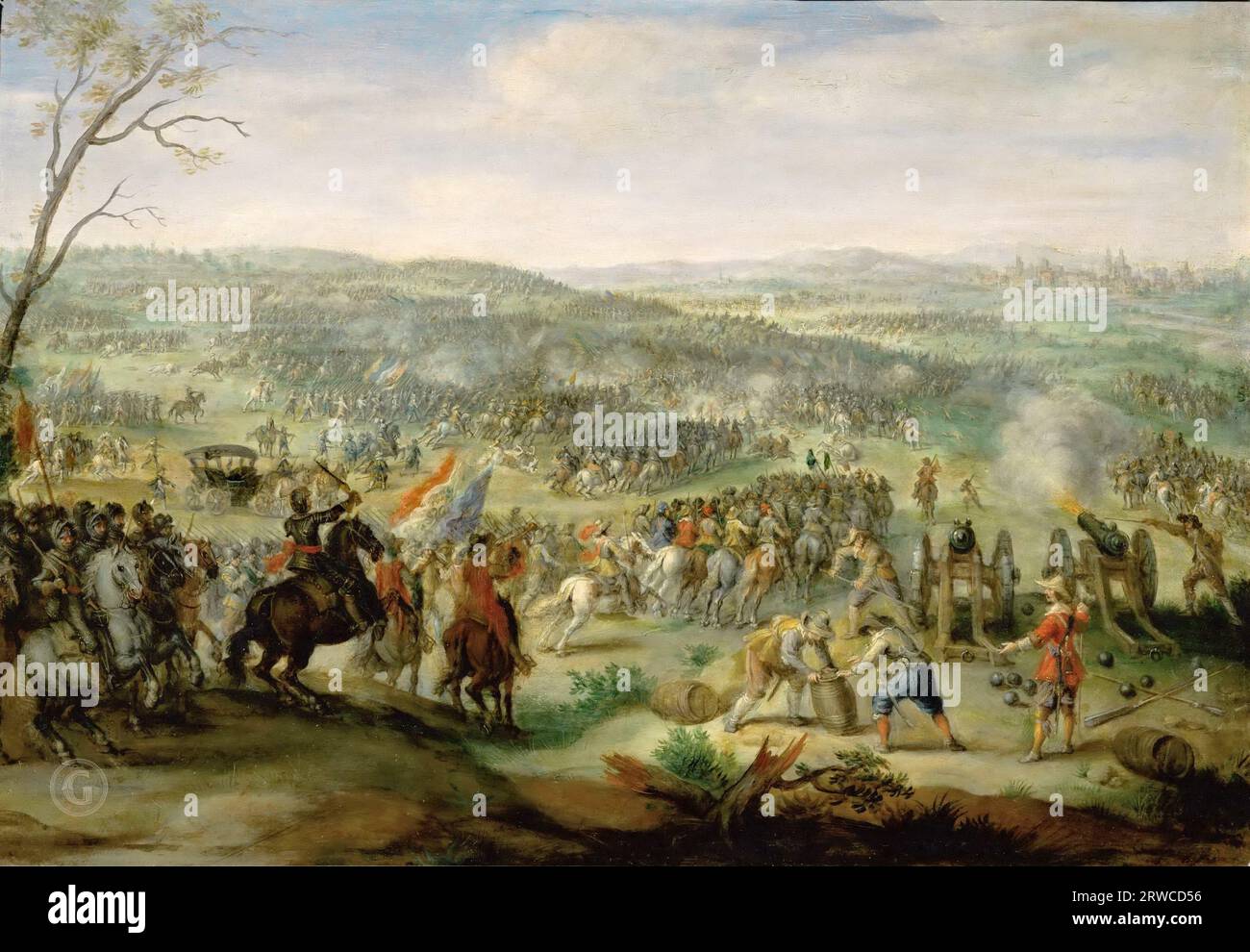 Peeter Snayers -- Darstellung vermutlich der Schlacht am Weißen Berg bei Prag 1620, 32х46 Stockfoto