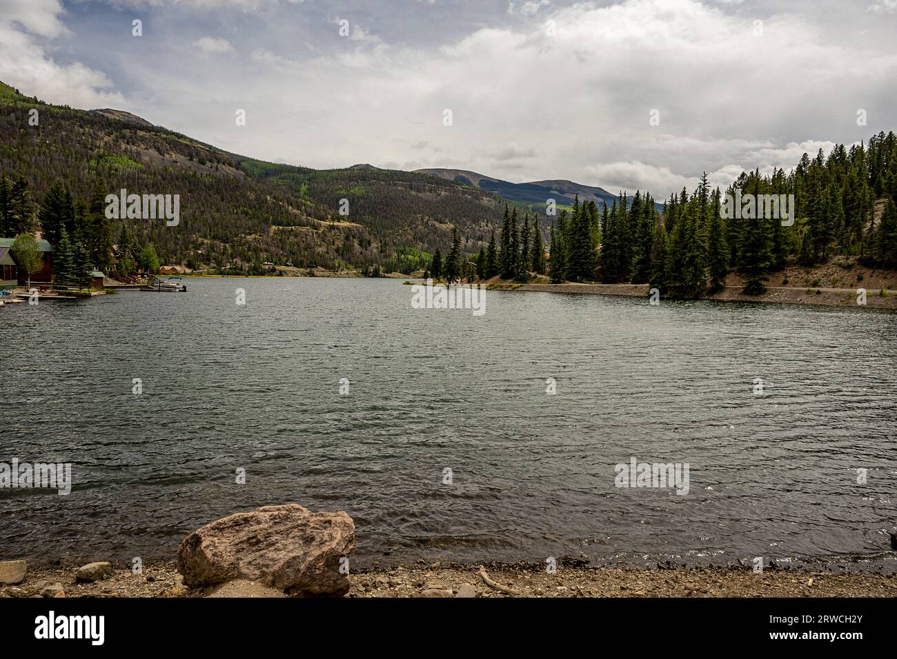 Einfallender Sturm über Lake San Cristobal in der Nähe von Lake City Colorado Stockfoto