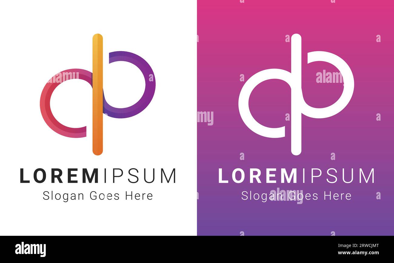 Modernes Design des Anfangsbuchstabens DP oder PD Monogramm Text Letter Logo Stock Vektor