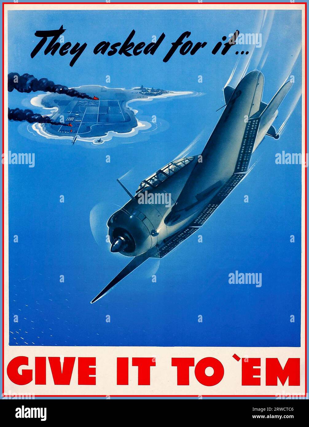 Vintage WW2 USA amerikanische Propaganda Poster für den Krieg im Pazifik 'SIE HABEN DANACH GEFRAGT'...' FARNAM ERSATZTEILKATALOG WW2 war Production Propaganda Poster 1940s USA AMERICA Stockfoto
