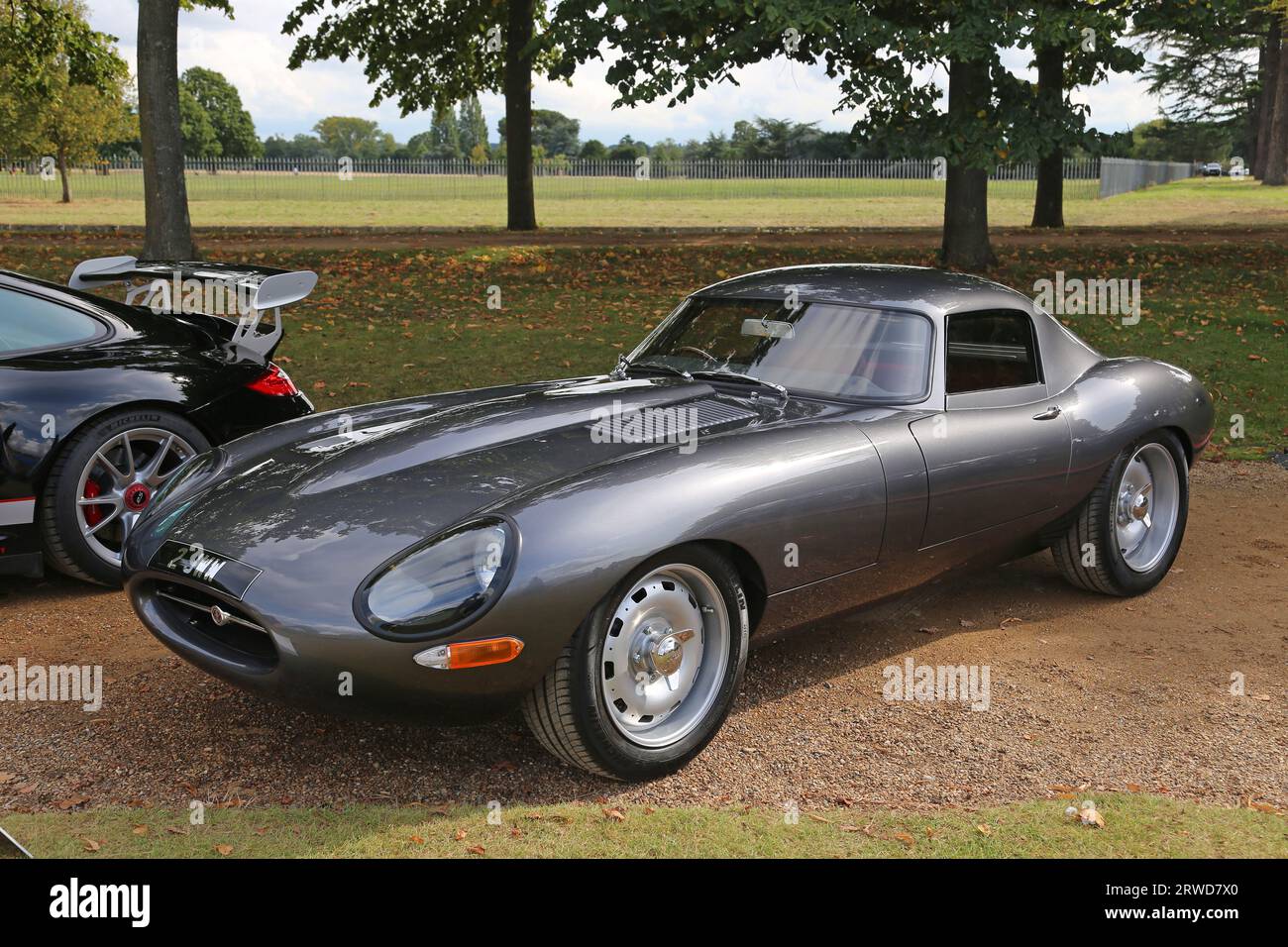 Jaguar E-Type 3,8 Low Drag (1962), Concours of Elegance 2023, Hampton Court Palace, London, Großbritannien, Europa Stockfoto