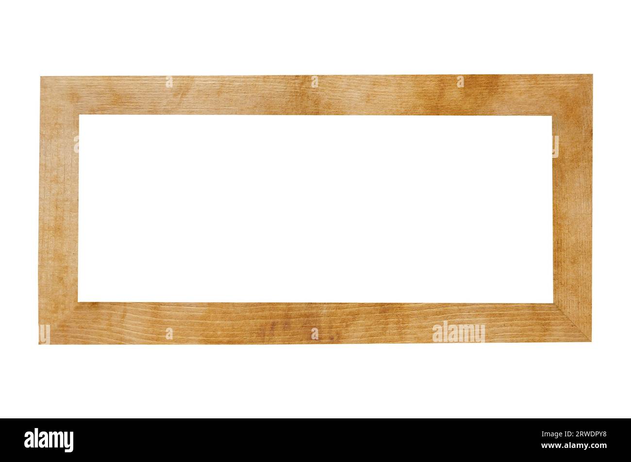 Einfache Kiefer natürliche Textur Holzrahmen Rahmen einfache isolierte weiße Hintergrund Stockfoto