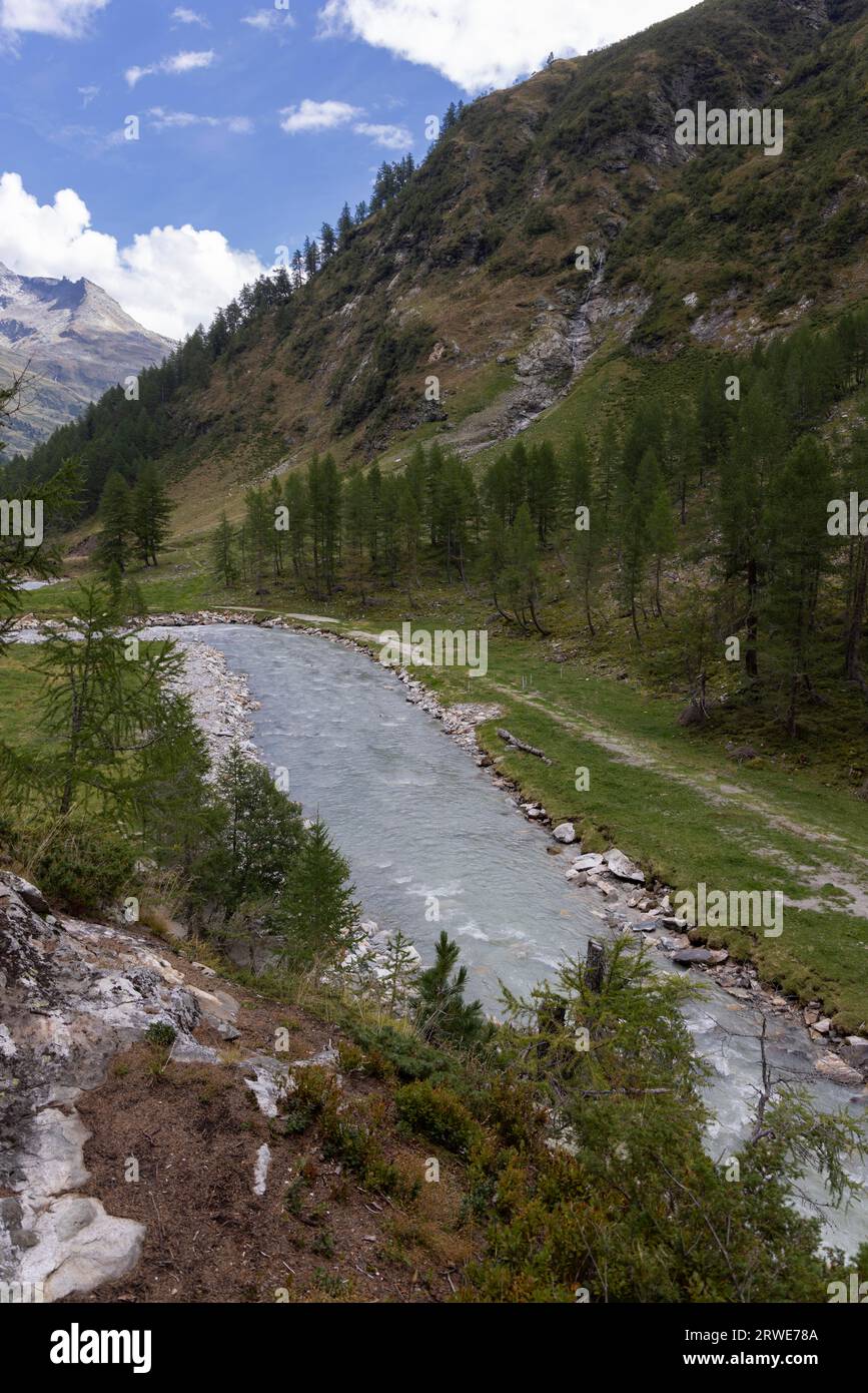 Bergpanorama, Wasser, Wasserfall, Osttirol, Matrei Stockfoto