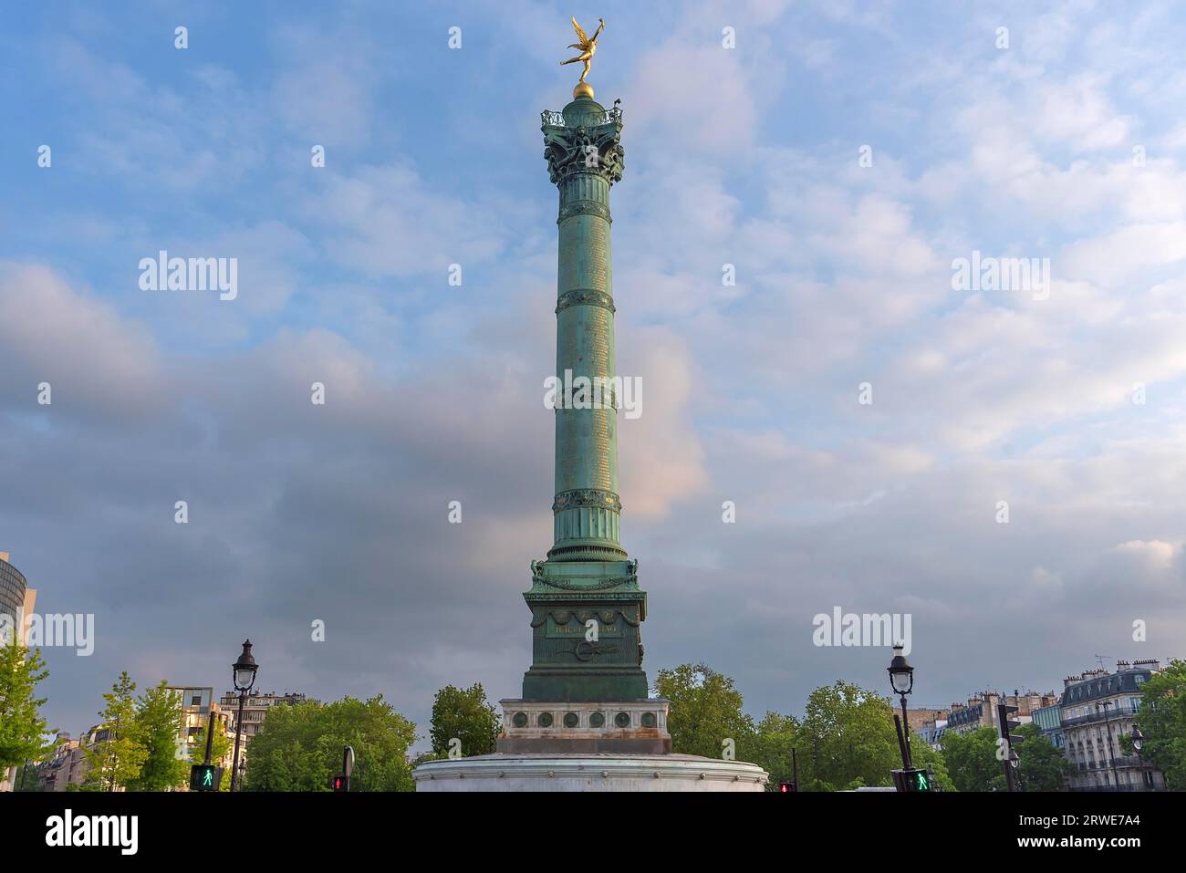 Julisäule auf dem Place de la Bastille, Paris Frankreich Stockfoto