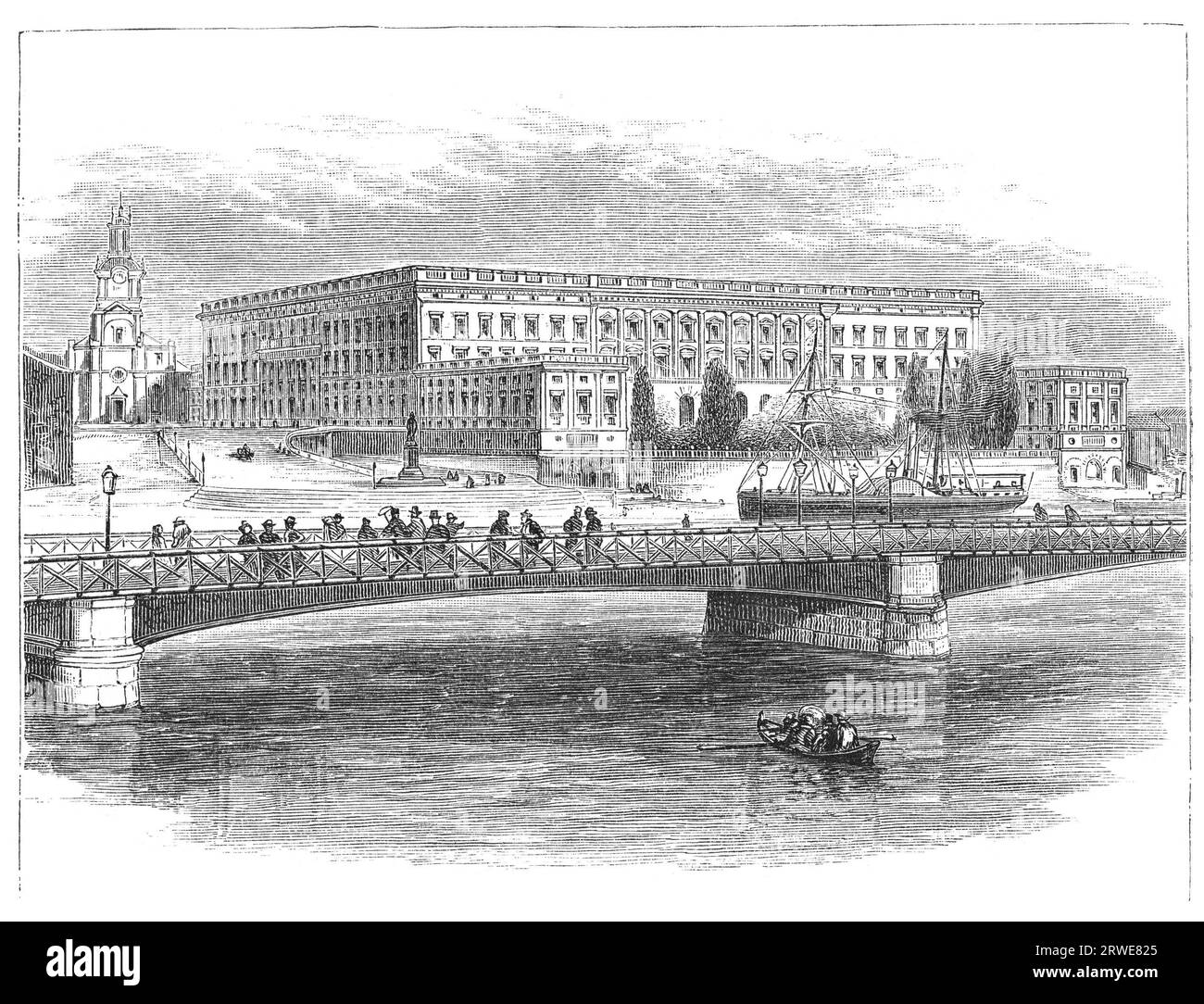 Stockholms slott (Schwedisch: Stockholms slott oder Kungliga slottet), offizielle Residenz und großer königlicher Palast des schwedischen Monarchen. Alt Stockfoto