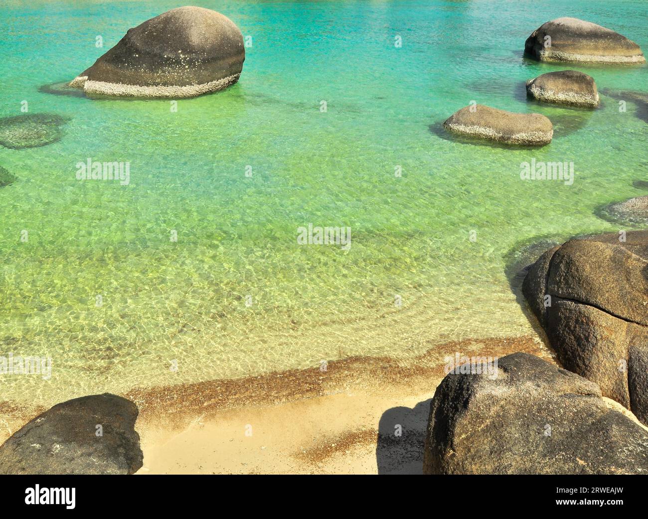 Perfekte tropische paradiesische Bucht auf Koh Nang Yuan Insel, Thailand, Asien Stockfoto