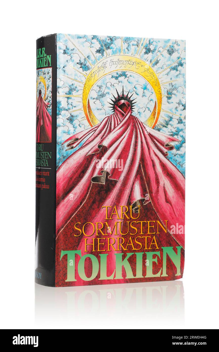 J. R. Tolkiens Roman der Herr der Ringe. Hier in finnischer Ausgabe von 2001 Stockfoto
