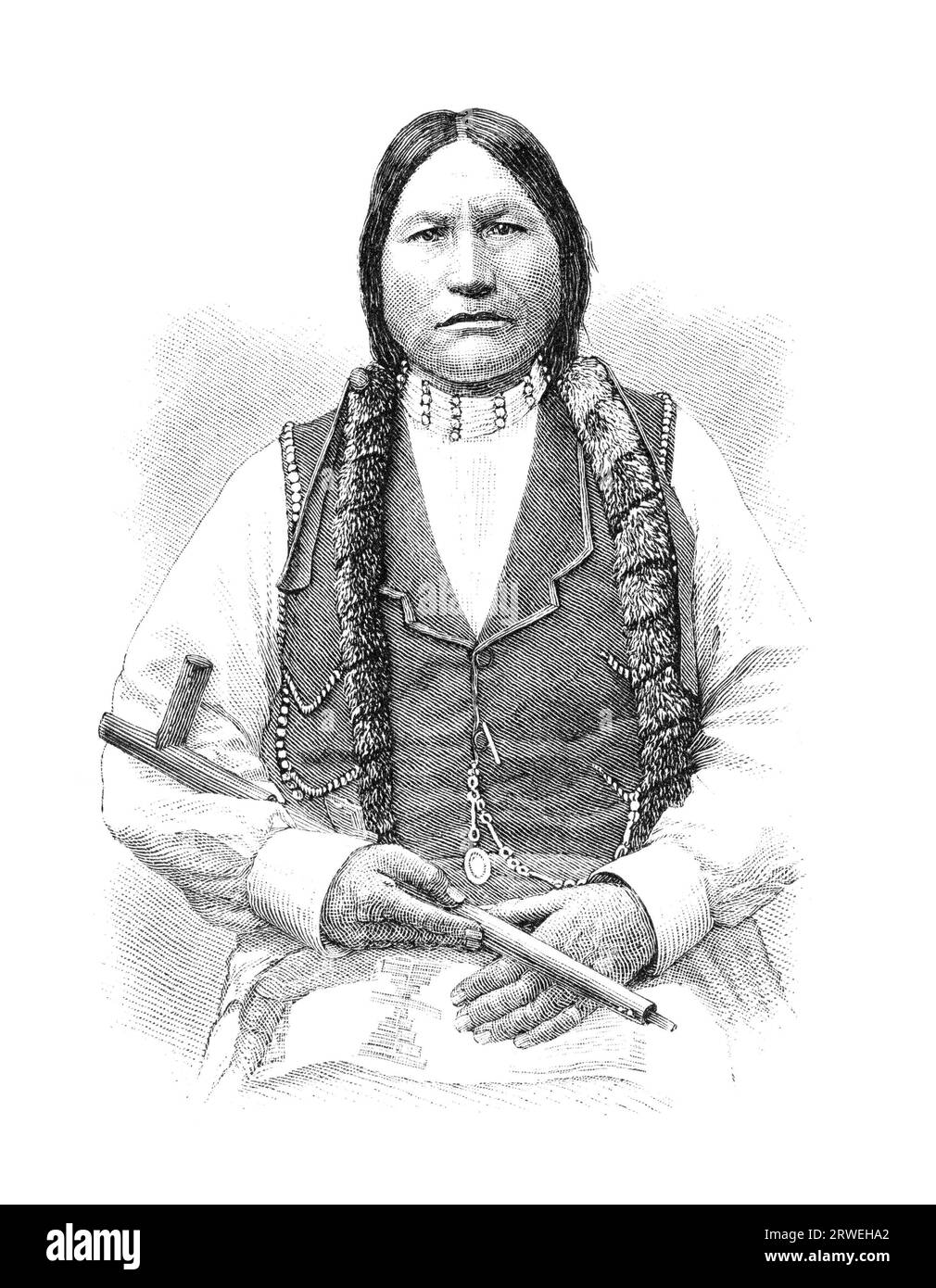 Arapaho-Indianer namens Black Coal. Die Arapaho sind ein Stamm der Ureinwohner, die historisch in den östlichen Ebenen von Colorado und leben Stockfoto