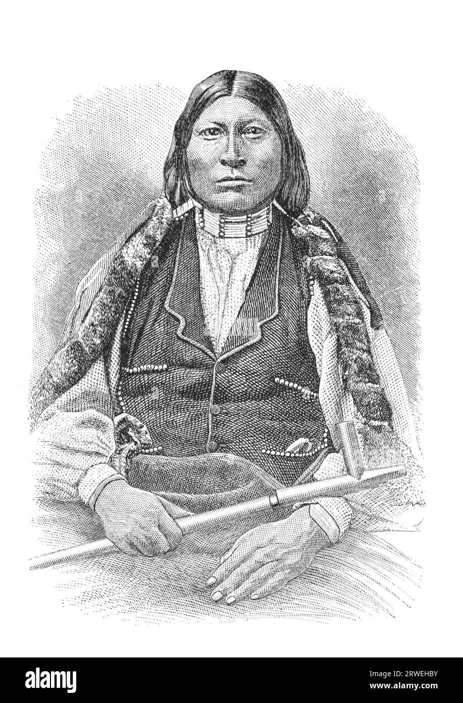 Arapaho nannte sich Sharp Nose. Die Arapaho sind ein Stamm der Ureinwohner, die historisch in den östlichen Ebenen von Colorado und leben Stockfoto