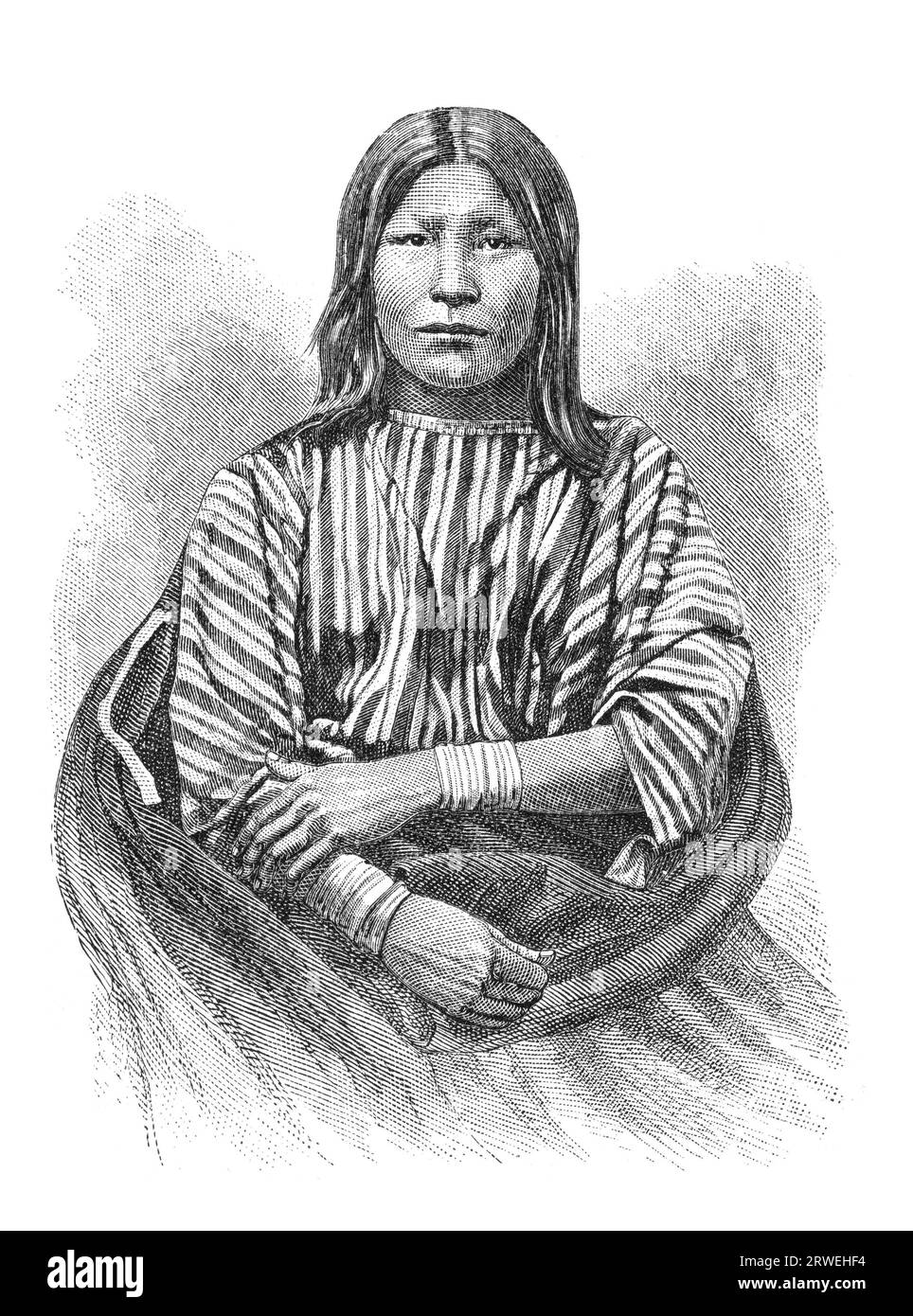 Arapaho, gebürtiger Amerikaner, genannt Feather Head. Die Arapaho sind ein Stamm der Ureinwohner, die historisch in den östlichen Ebenen von Colorado und leben Stockfoto