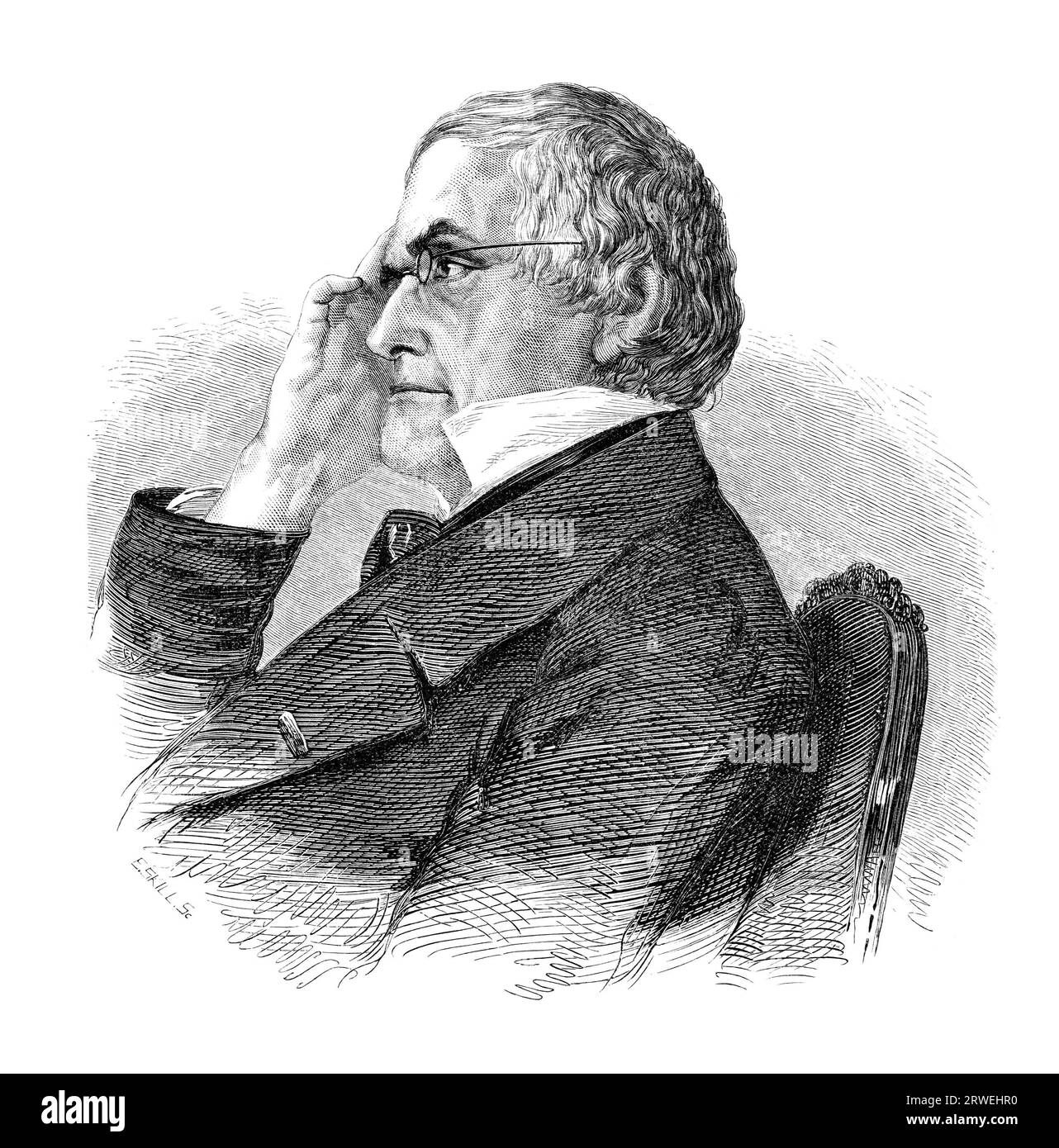 Nils Gustaf Nordenskioeld (1792–1866) war ein finnischer Mineraloge und Reisender. Alte Gravur aus einem 1866 gedruckten Magazin Stockfoto