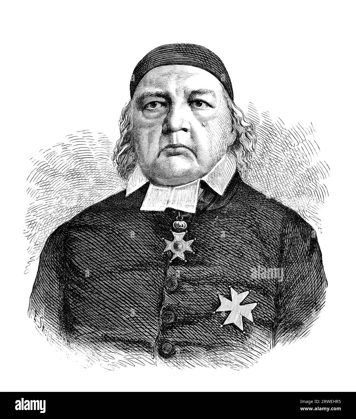 Christian Stenhammar (1783-1866), schwedischer Priester, Politiker und Naturwissenschaftler. Alte Gravur aus einem 1866 gedruckten Magazin Stockfoto