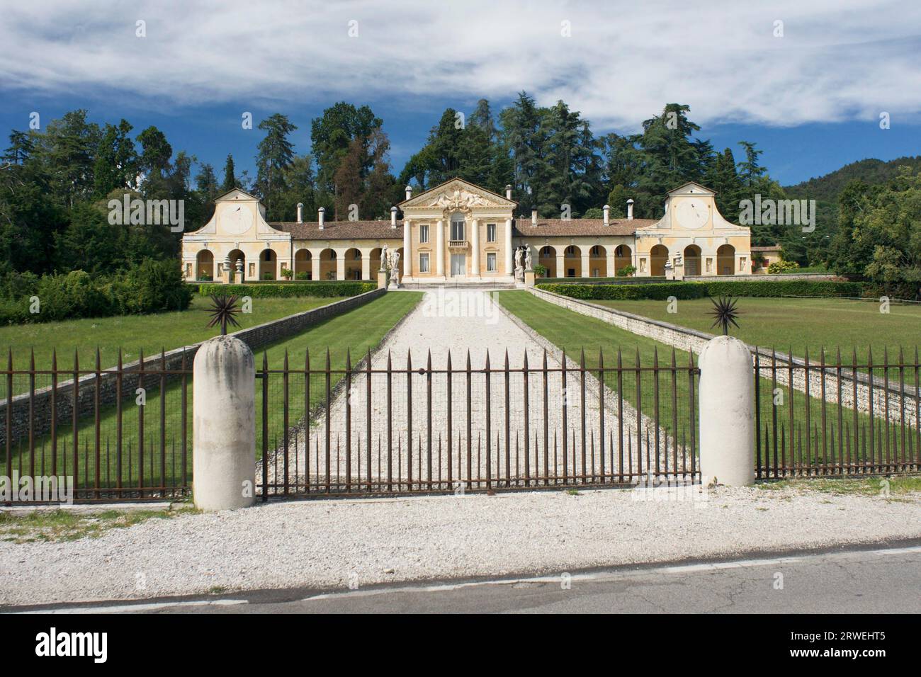 Die Villa Barbaro wurde von dem berühmten Architekten Andrea Palladio erbaut Stockfoto