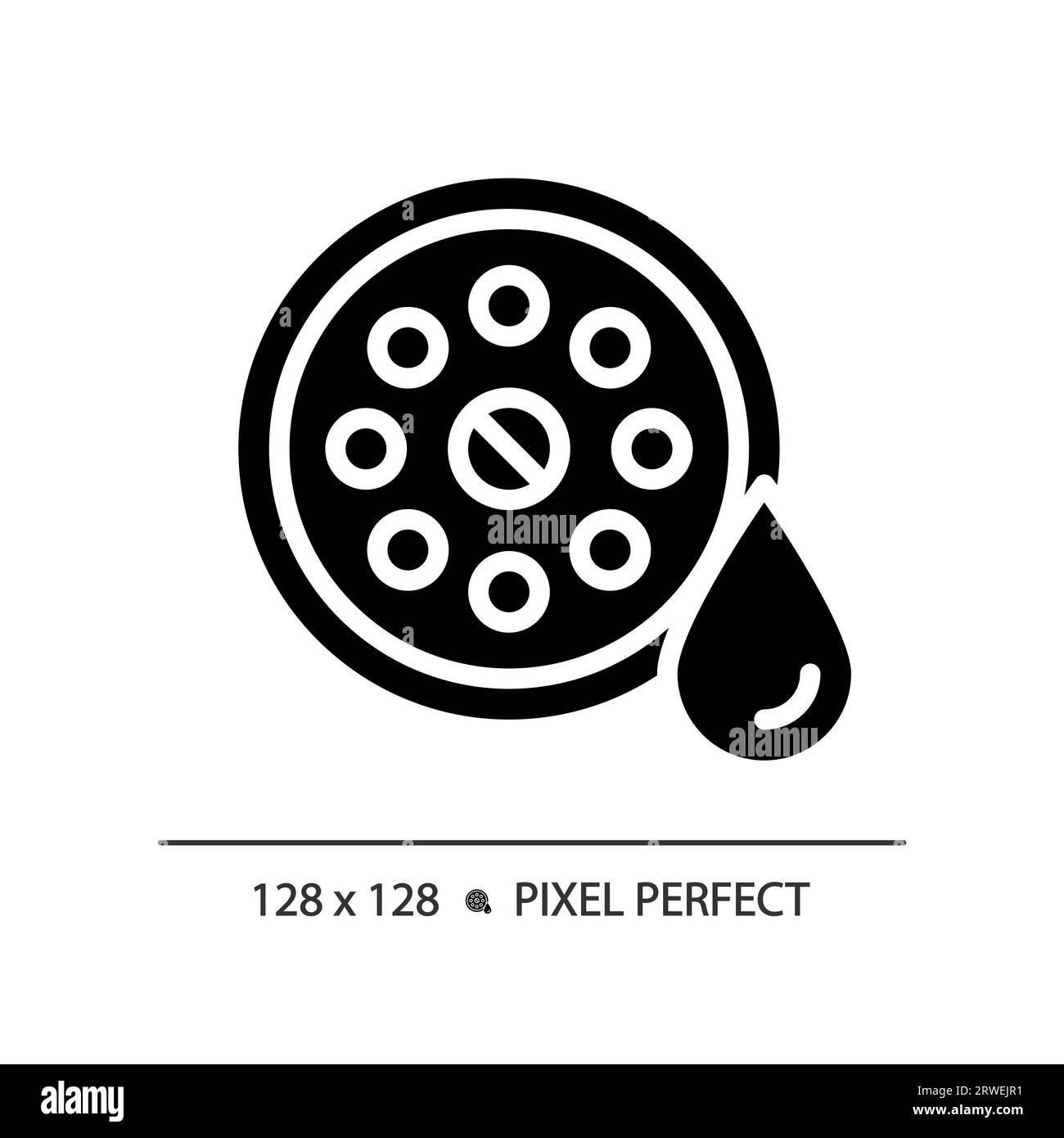 Symbol für Abfluss in schwarzer 2D-Glyphenform Stock Vektor