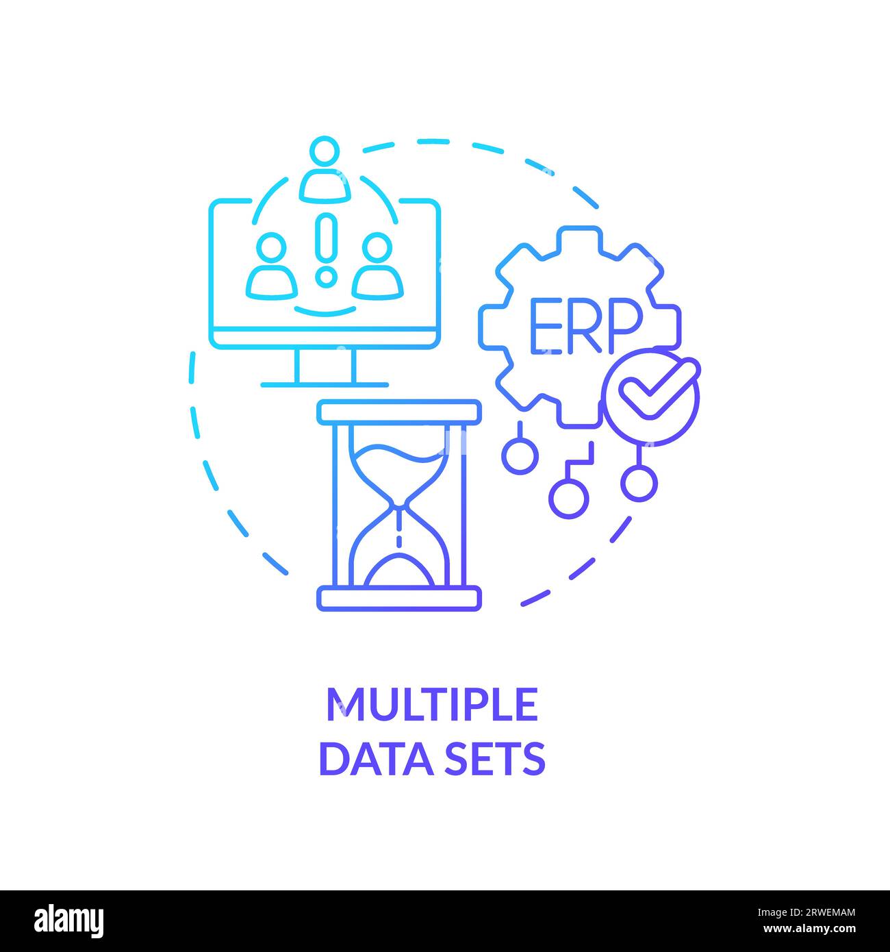 Konzept für Liniensymbole für 2D-Datensätze Stock Vektor