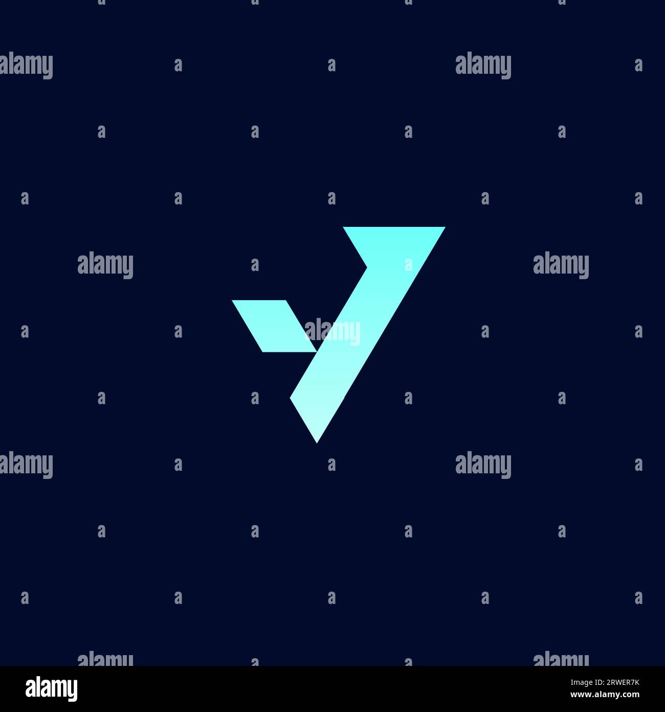 V modernes Logo-Design mit blauer Farbe. Symbol für den Buchstaben V Stock Vektor