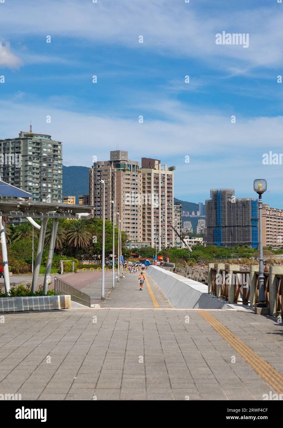 Pier im Fischerhafen, New Taipei, Tamsui, Taiwan Stockfoto