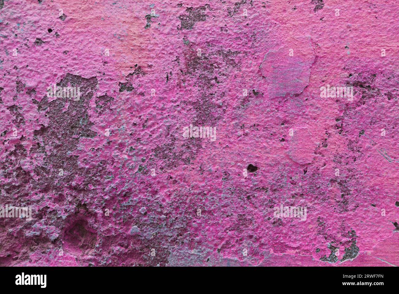 Grober Hintergrund. Verstörte rosa-violette Betonwand im Retro-Stil. Hochauflösender Hintergrund. Stockfoto