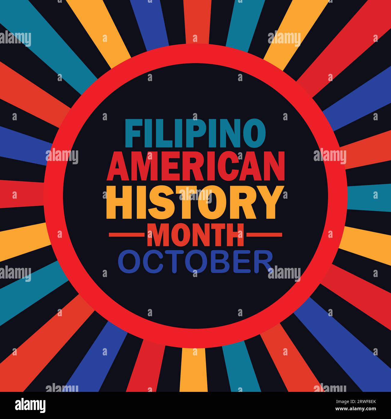 Filipino American History Month Oktober. Vektorillustration für Grußkarte, Poster und Banner geeignet. Stock Vektor