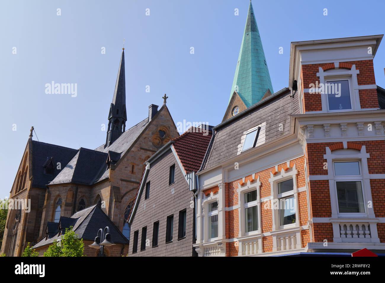 Wattenscheid, Stadtteil der Bochumer Stadt in Deutschland. Blick auf die Straße. Stockfoto