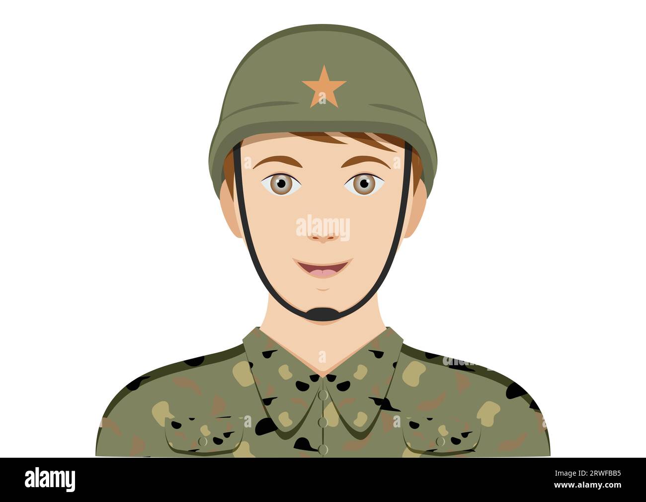Porträt eines Militärmann-Clipart-Vektors auf weißem Hintergrund Stock Vektor