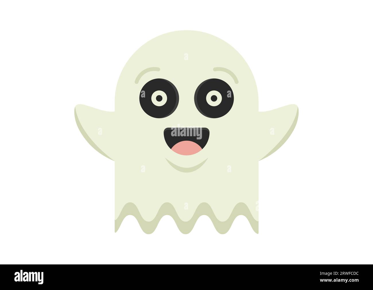 Ghost Cartoon Charakter Vektor Flat Design isoliert auf weißem Hintergrund Stock Vektor