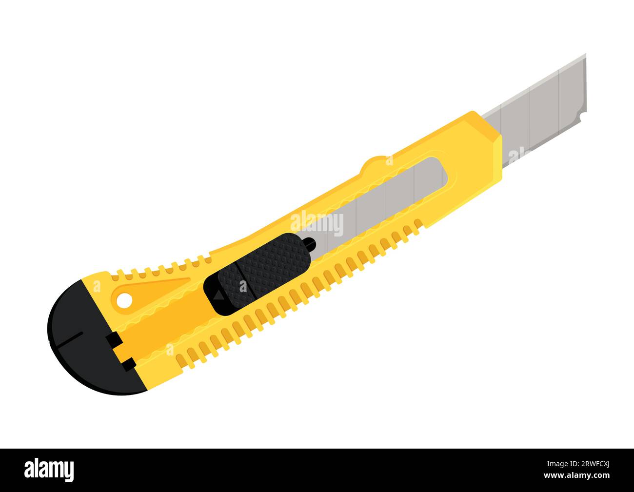 Clipart-Vektor-Illustration mit abbrechbarer Klinge und Messer auf weißem Hintergrund Stock Vektor