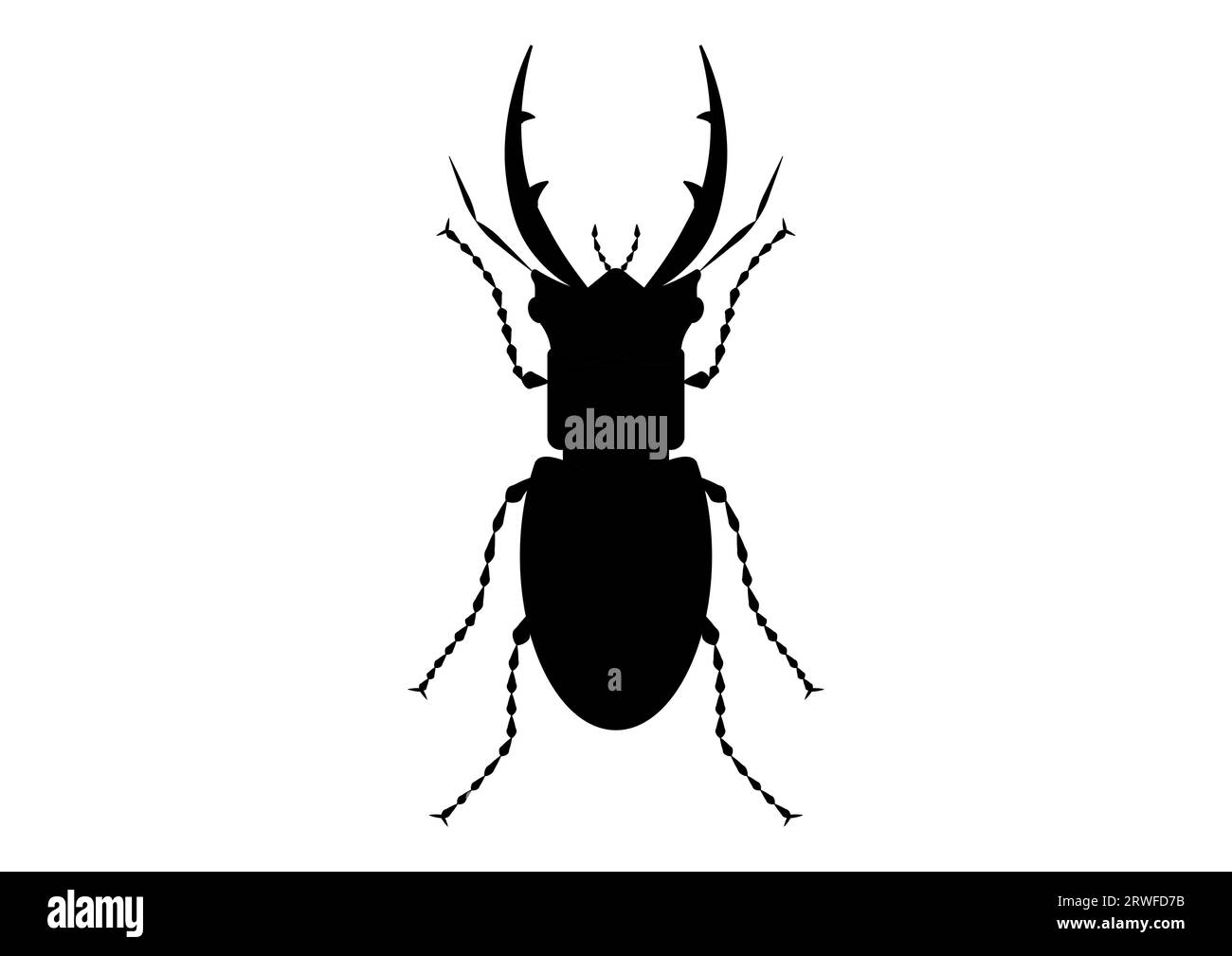 Schwarz-weiß Riesen Hirschkäfer Clipart Stock Vektor