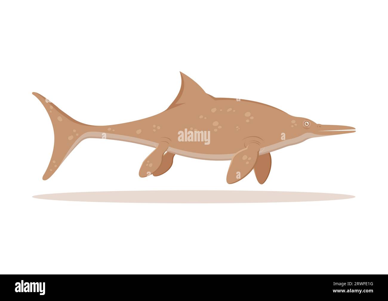 Ichthyosaurus Dinosaur Zeichentrickfigur Vektor-Illustration Stock Vektor