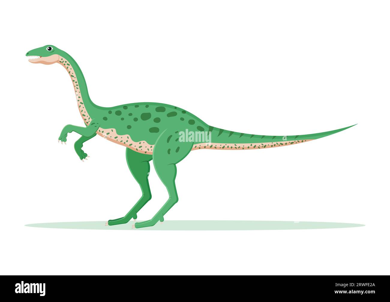 Elaphrosaurus Dinosaurier Zeichentrickfigur Vektor-Illustration Stock Vektor